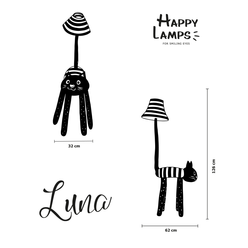 Happy Lamps - LED Παιδική επιδαπέδια λάμπα LUNA LED/5,4W/230V γάτα
