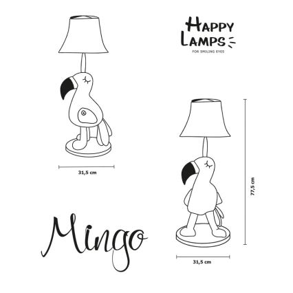 Happy Lamps - LED Παιδική επιδαπέδια λάμπα MINGO LED/5,4W/230V φλαμίνγκο