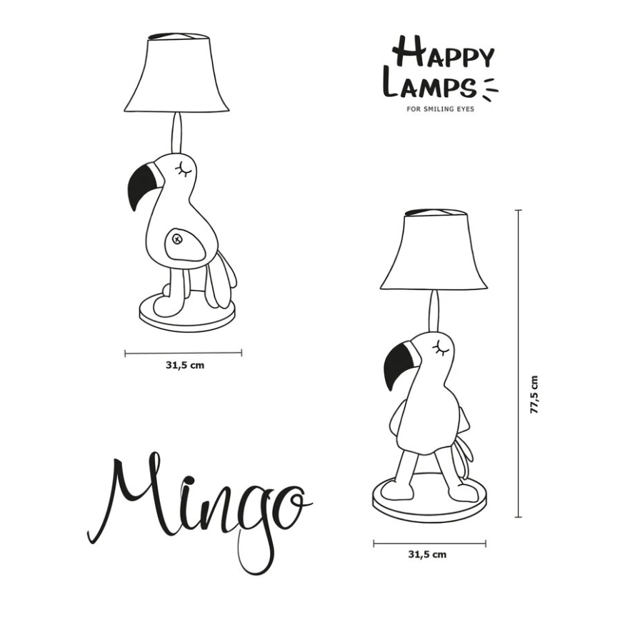 Happy Lamps - LED Παιδική επιδαπέδια λάμπα MINGO LED/5,4W/230V φλαμίνγκο