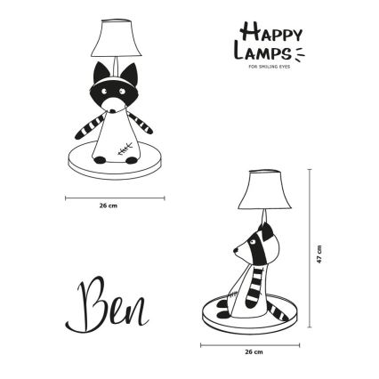 Happy Lamps - Παιδική επιτραπέζια λάμπα LED BEN LED/5,4W/230V ρακούν