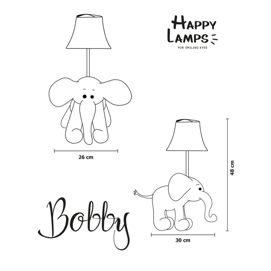Happy Lamps - Παιδική επιτραπέζια λάμπα LED BOBBY LED/5,4W/230V ελέφαντας