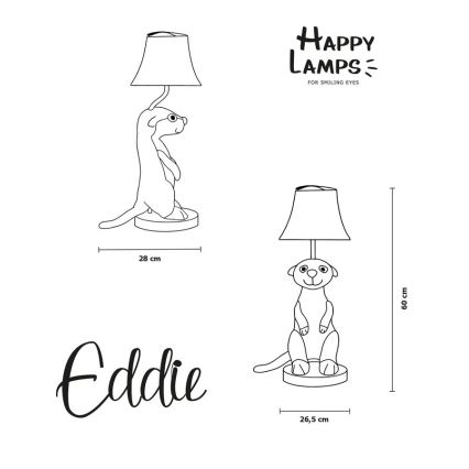 Happy Lamps - Παιδική επιτραπέζια λάμπα LED EDDIE LED/5,4W/230V νυφίτσα