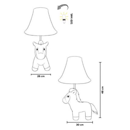 Happy Lamps - Παιδική επιτραπέζια λάμπα LED ELVIS LED/5,4W/230V άλογο