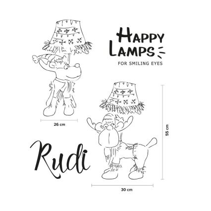 Happy Lamps - Παιδική επιτραπέζια λάμπα LED RUDI LED/5,4W/230V τάρανδος
