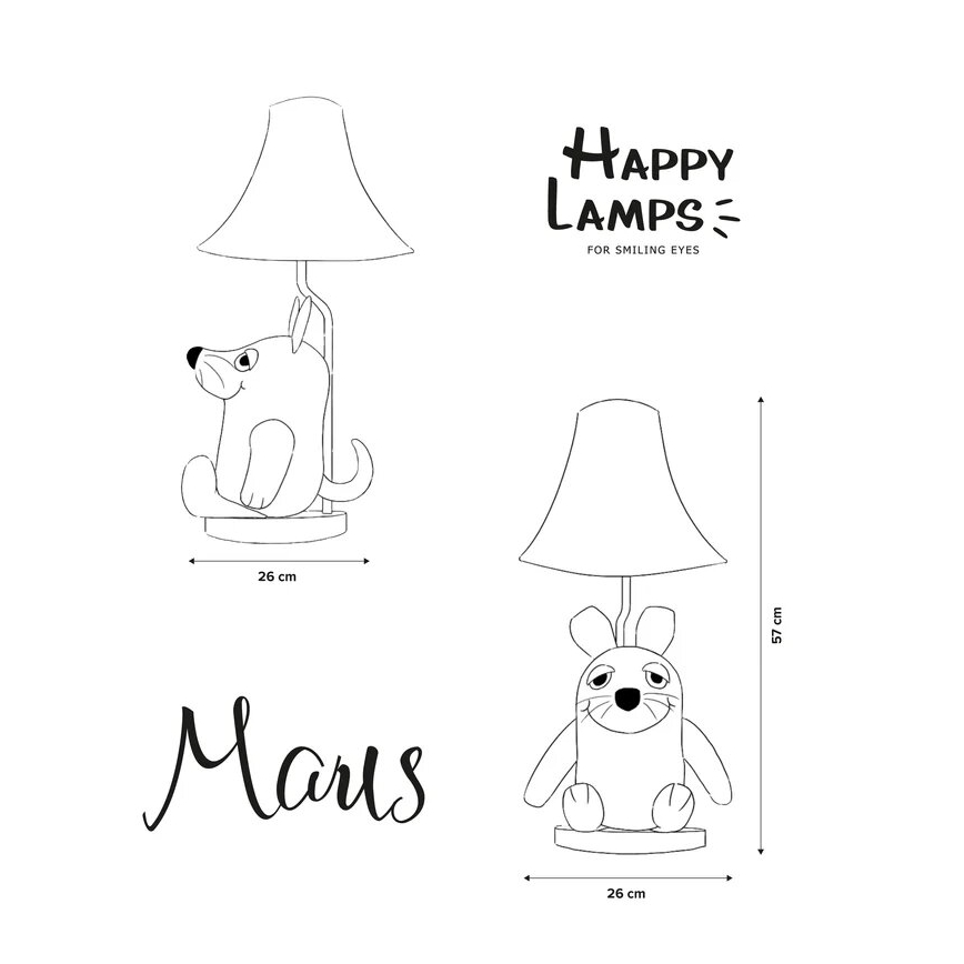 Happy Lamps - Παιδικό επιτραπέζιο φωτιστικό LED MOUSE FROM SENDUNG MIT DER MAUS LED/5,4W/230V ποντίκι