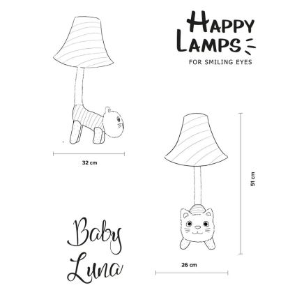 Happy Lamps - Παιδική επιτραπέζια λάμπα LED BABY LUNA LED/5,4W/230V γάτα