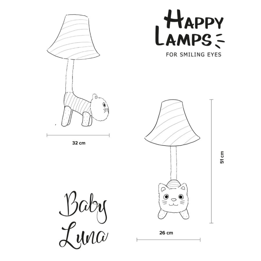 Happy Lamps - Παιδική επιτραπέζια λάμπα LED BABY LUNA LED/5,4W/230V γάτα