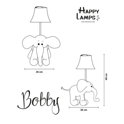 Happy Lamps - Παιδική επιτραπέζια λάμπα LED BOBBY LED/5,4W/230V ελέφαντας