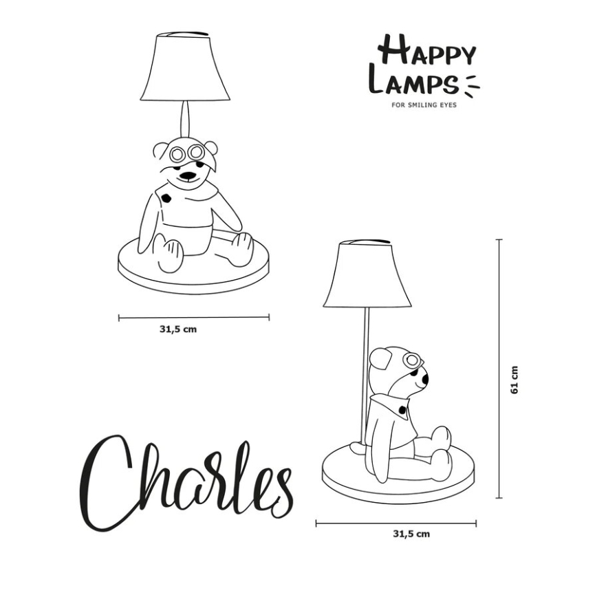 Happy Lamps - Παιδική επιτραπέζια λάμπα LED CHARLES LED/5,4W/230V αρκούδα