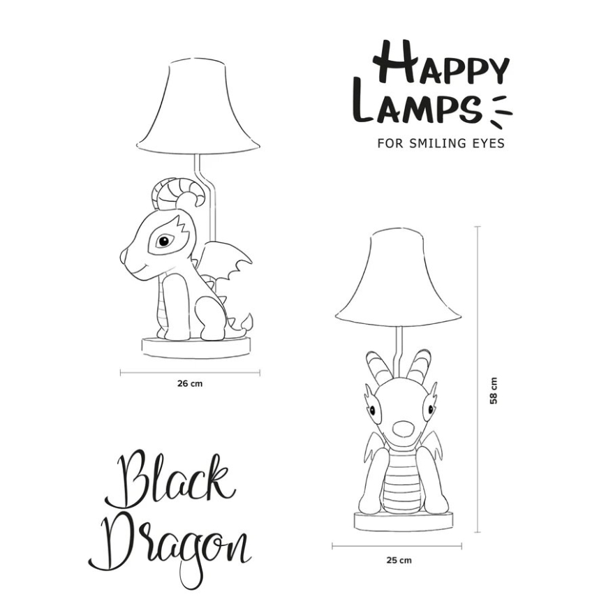 Happy Lamps - Παιδική επιτραπέζια λάμπα LED DRAGON LED/5,4W/230V δράκος