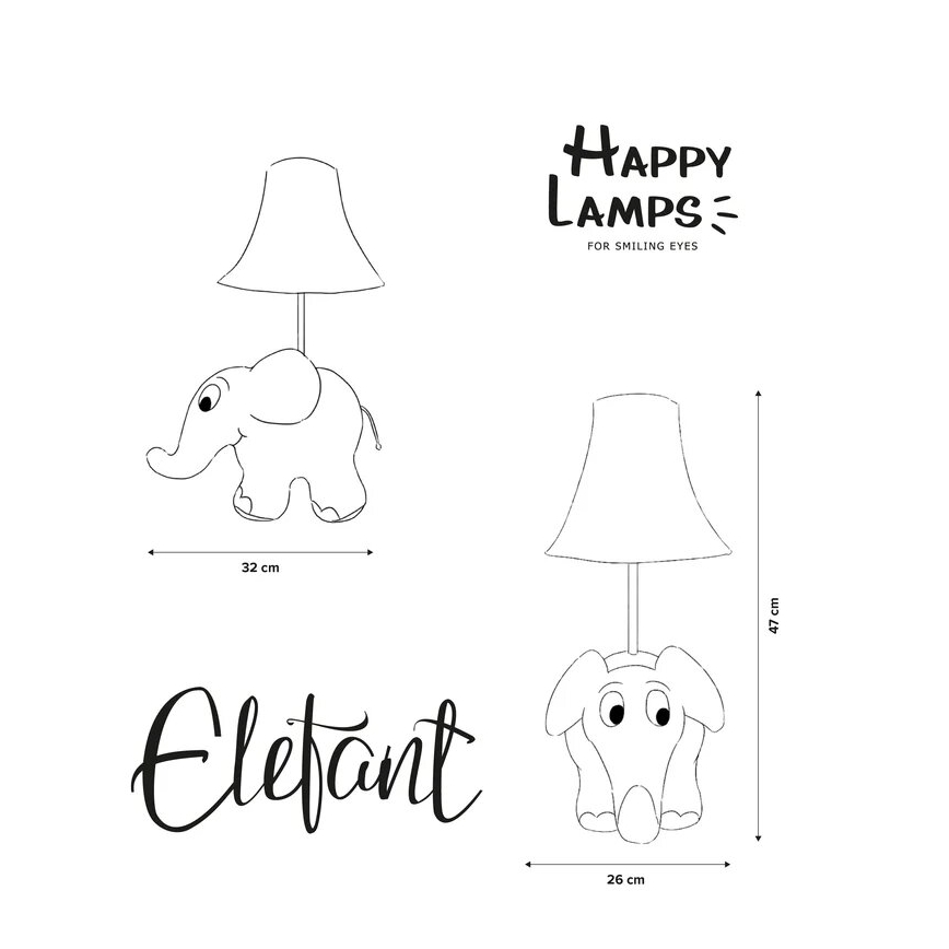 Happy Lamps - Παιδική επιτραπέζια λάμπα LED ELEPHANT FROM SENDUNG MIT DER MAUS LED/5,4W/230V ελέφαντας