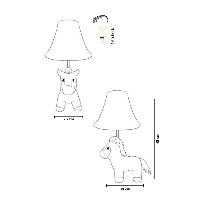 Happy Lamps - Παιδική επιτραπέζια λάμπα LED ELVIS LED/5,4W/230V άλογο