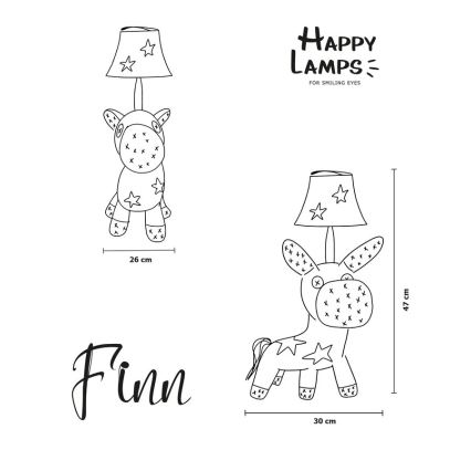 Happy Lamps - Παιδική επιτραπέζια λάμπα LED FINN LED/5,4W/230V άλογο