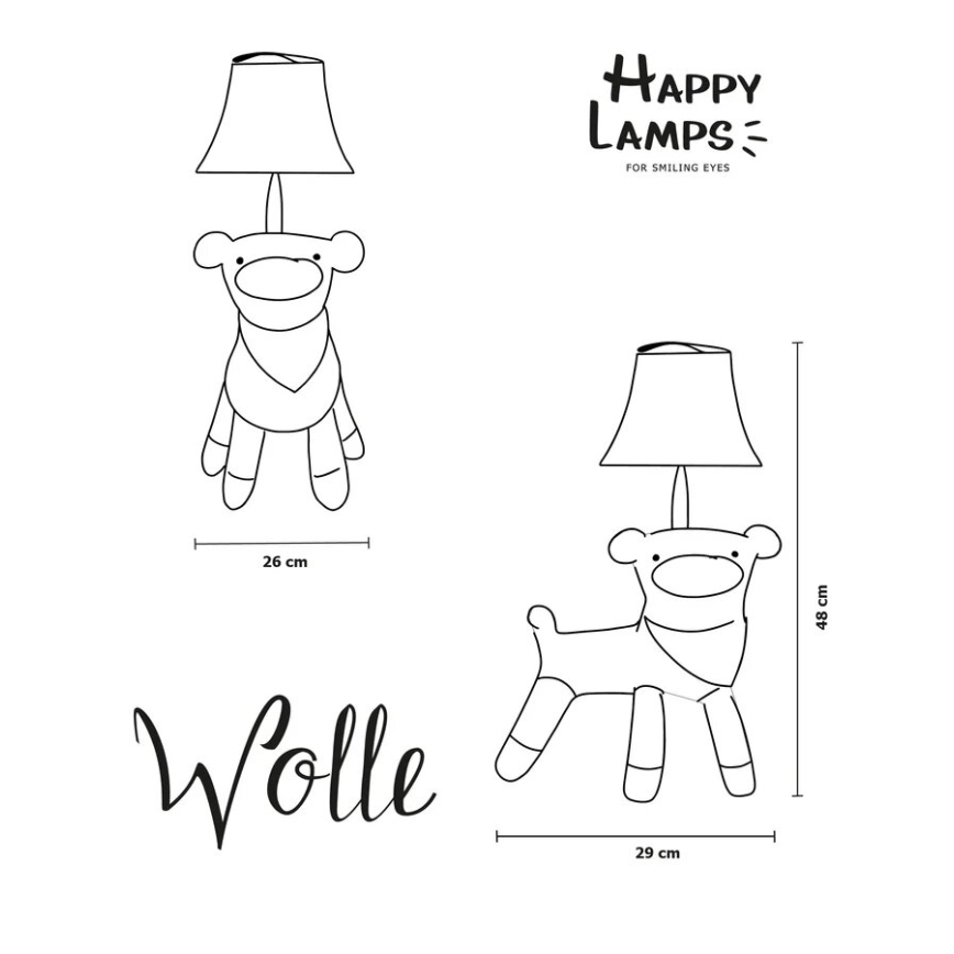 Happy Lamps - Παιδική επιτραπέζια λάμπα LED WOLLE LED/5,4W/230V πρόβατο
