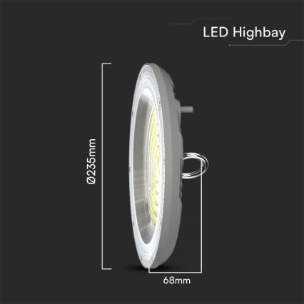 Heavy-duty LED φωτιστικό High Bay LED/100W/230V 3000/4000/6500K IP65 ø 23,5 cm