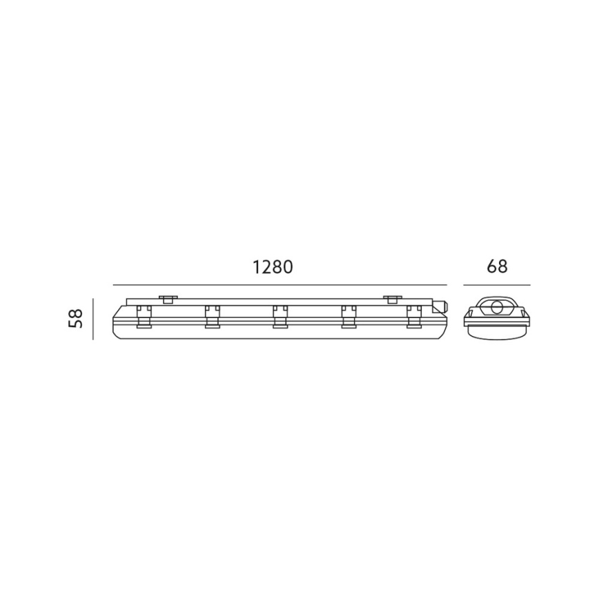 Heavy-duty φωτιστικό φθορίου 1xG13/18W/230V IP65