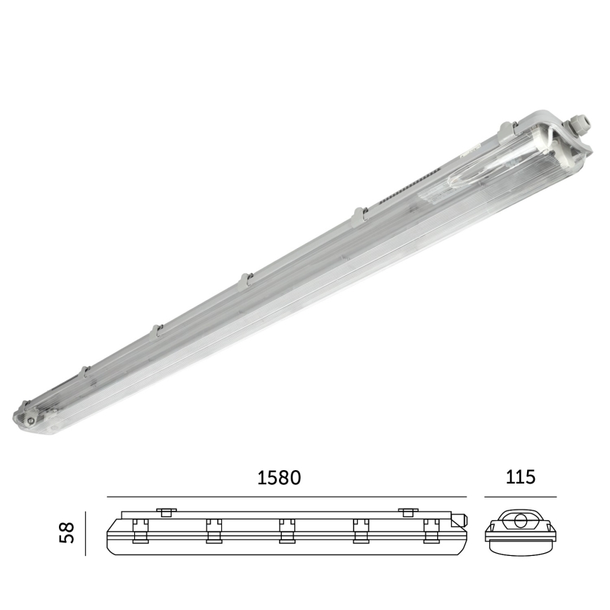 Heavy-duty φωτιστικό φθορίου 2xG13/22W/230V IP65