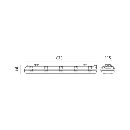 Heavy-duty φωτιστικό φθορίου 2xG13/9W/230V IP65