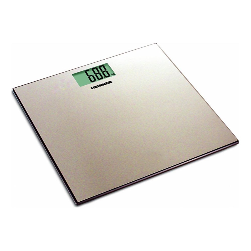 Heinner HBS-180SSGD - Ψηφιακή προσωπική ζυγαριά από ανοξείδωτο ατσάλι, τροφοδοσία 2xAAA