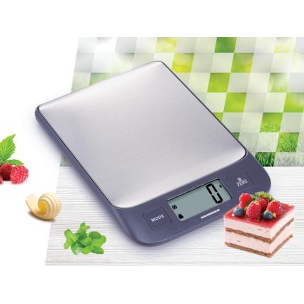 Heinner HKS-5IXBK - Ψηφιακή ζυγαριά κουζίνας 2xAAA γκρι/ματ χρώμιο