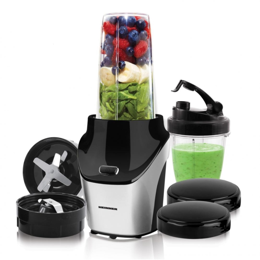 Heinner HSB-T1000SS - Smoothie Nutri μίξερ 1000W/230V ματ χρώμιο/μαύρο