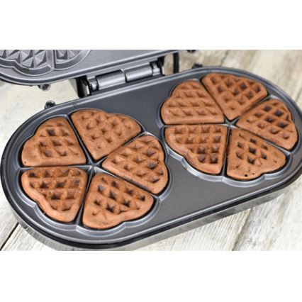 Heinner HWF-1000CR - Βαφλιέρα 1000W/230V μαύρη/ροζ χρυσή