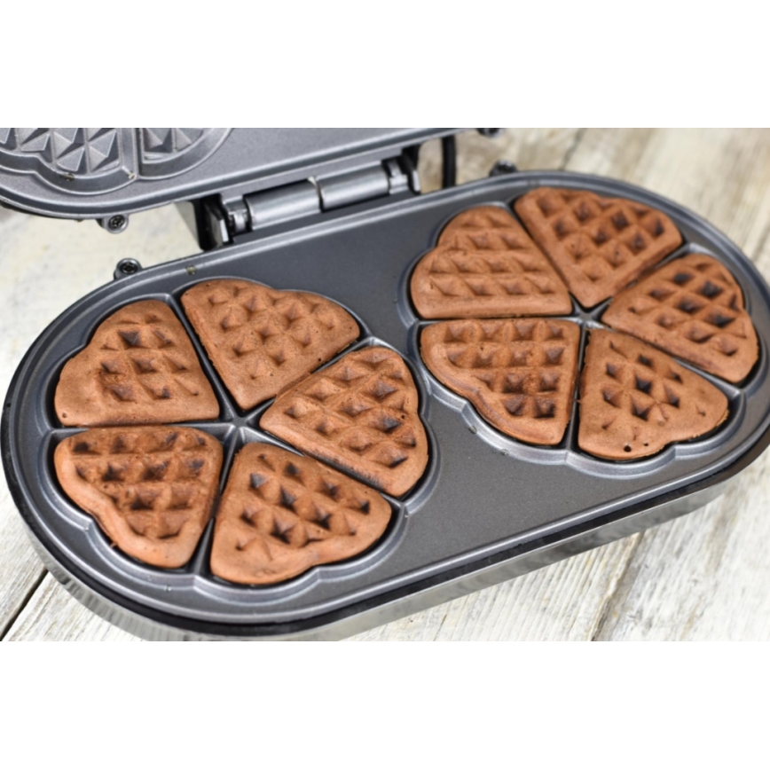 Heinner HWF-1000CR - Βαφλιέρα 1000W/230V μαύρη/ροζ χρυσή