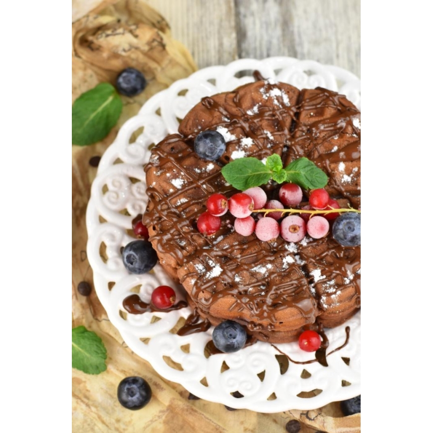 Heinner HWF-1000CR - Βαφλιέρα 1000W/230V μαύρη/ροζ χρυσή