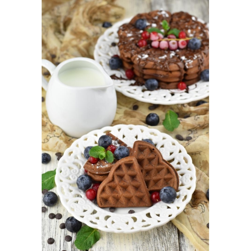 Heinner HWF-1000CR - Βαφλιέρα 1000W/230V μαύρη/ροζ χρυσή