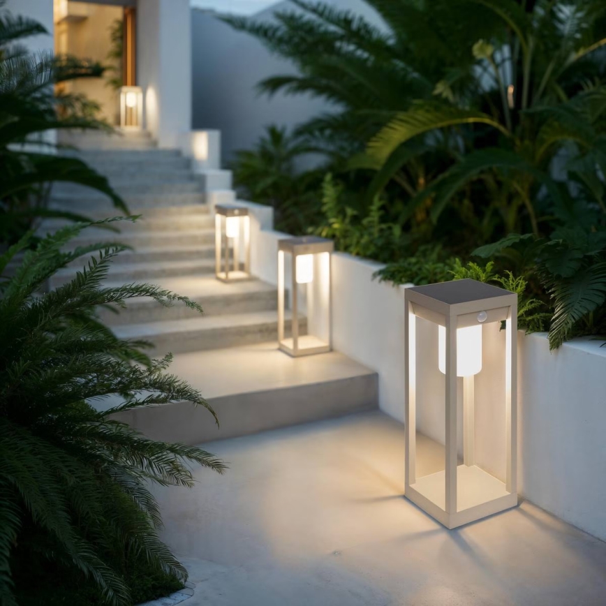 Hesperide - Ηλιακό LED φανάρι με αισθητήρα κίνησης PIKY LED/3,7V 2600 mAh 40 cm IP65 μπεζ