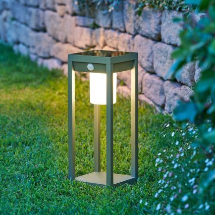 Hesperide - Ηλιακό LED φανάρι με αισθητήρα κίνησης και σούρουπου PIKY LED/3,7V 2600 mAh 40 cm IP65 πράσινο
