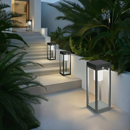 Hesperide - Ηλιακό LED φανάρι με αισθητήρα κίνησης και σούρουπου PIKY LED/3,7V 2600 mAh 40 cm IP65 πράσινο