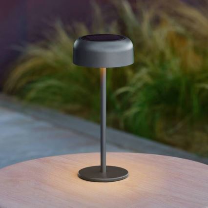 Hesperide - Ηλιακό επιτραπέζιο φωτιστικό LED BOLTY, 3,7V 2600 mAh, IP65, ανθρακί