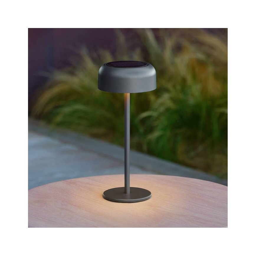 Hesperide - Ηλιακό επιτραπέζιο φωτιστικό LED BOLTY, 3,7V 2600 mAh, IP65, ανθρακί