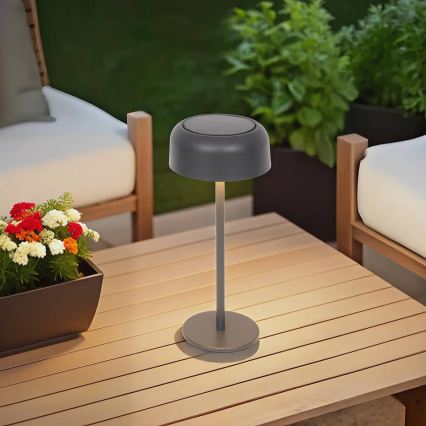 Hesperide - Ηλιακό επιτραπέζιο φωτιστικό LED BOLTY, 3,7V 2600 mAh, IP65, ανθρακί