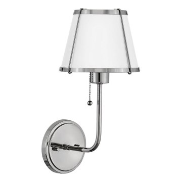 Hinkley - Λάμπα τοίχου CLARKE 1xE27/40W/230V γυαλιστερό χρώμιο/λευκό