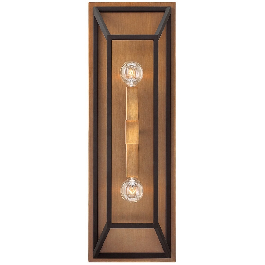 Hinkley - φωτιστικό τοίχου FU LIGHTON 2xE14/60W/230V καφέ/μαύρο