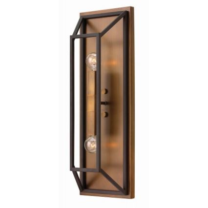 Hinkley - φωτιστικό τοίχου FU LIGHTON 2xE14/60W/230V καφέ/μαύρο