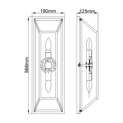 Hinkley - φωτιστικό τοίχου FU LIGHTON 2xE14/60W/230V καφέ/μαύρο