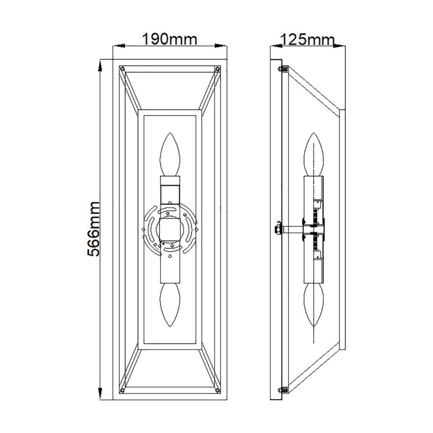 Hinkley - φωτιστικό τοίχου FU LIGHTON 2xE14/60W/230V καφέ/μαύρο