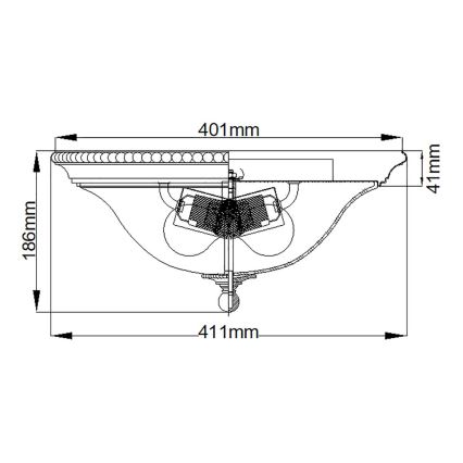 Hinkley - Φωτιστικό οροφής CAMBRIDGE 2xE27/60W/230V χρυσό