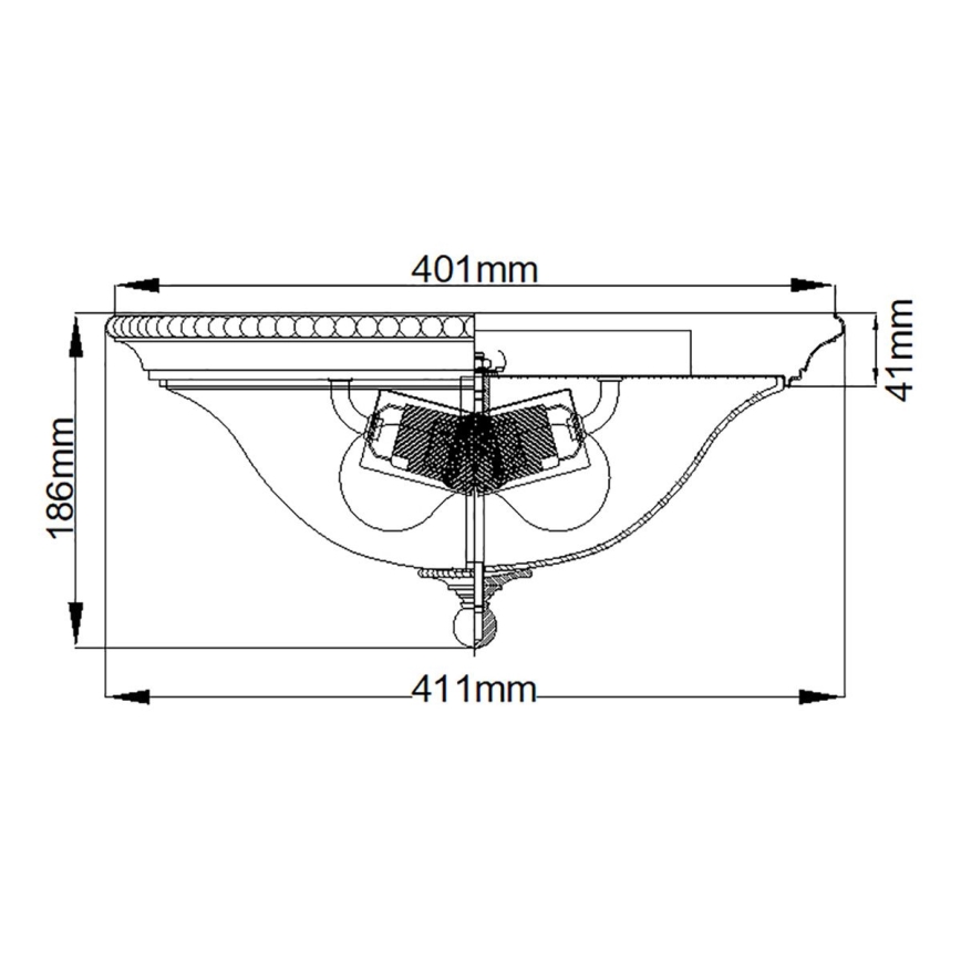 Hinkley - Φωτιστικό οροφής CAMBRIDGE 2xE27/60W/230V χρυσό