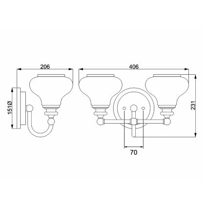 Hinkley - Φωτιστικό μπάνιου LED AINSLEY 2xG9/3W/230V IP44