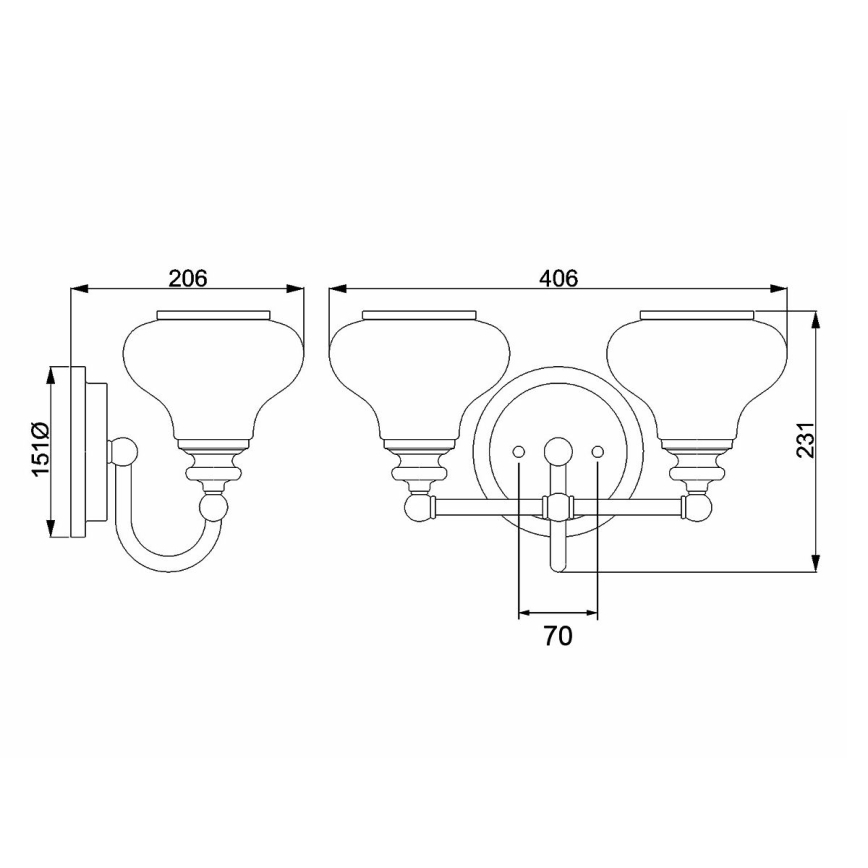 Hinkley - Φωτιστικό μπάνιου LED AINSLEY 2xG9/3W/230V IP44