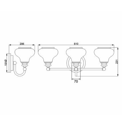 Hinkley - Φωτιστικό τοίχου μπάνιου LED AINSLEY 3xG9/3W/230V IP44