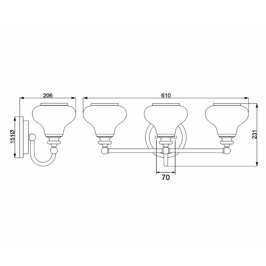 Hinkley - Φωτιστικό τοίχου μπάνιου LED AINSLEY 3xG9/3W/230V IP44