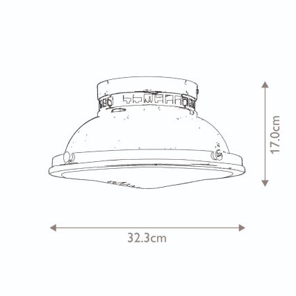 Hinkley - Φωτιστικό οροφής AMELIA 2xE27/40W/230V μαύρο/ορείχαλκος