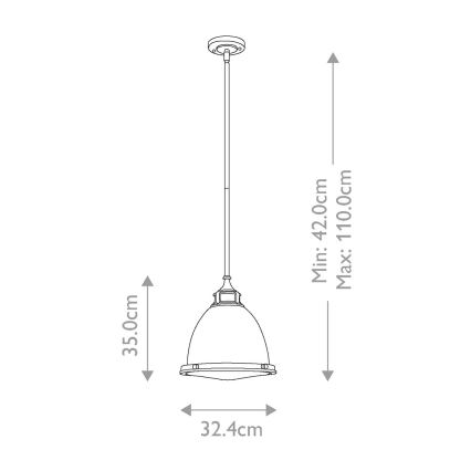 Hinkley - Κρεμαστό φωτιστικό AMELIA 1xE27/60W/230V μπρονζέ