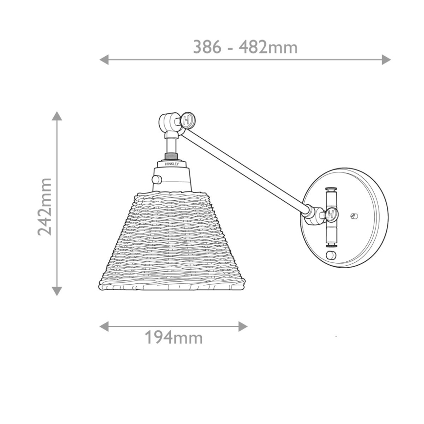 Hinkley - Επιτοίχιο σποτ φωτιστικό ARTI 1xE27/60W/230V μαύρο