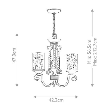 Hinkley - Κρεμαστό φωτιστικό οροφής CASA 3xE27/60W/230V